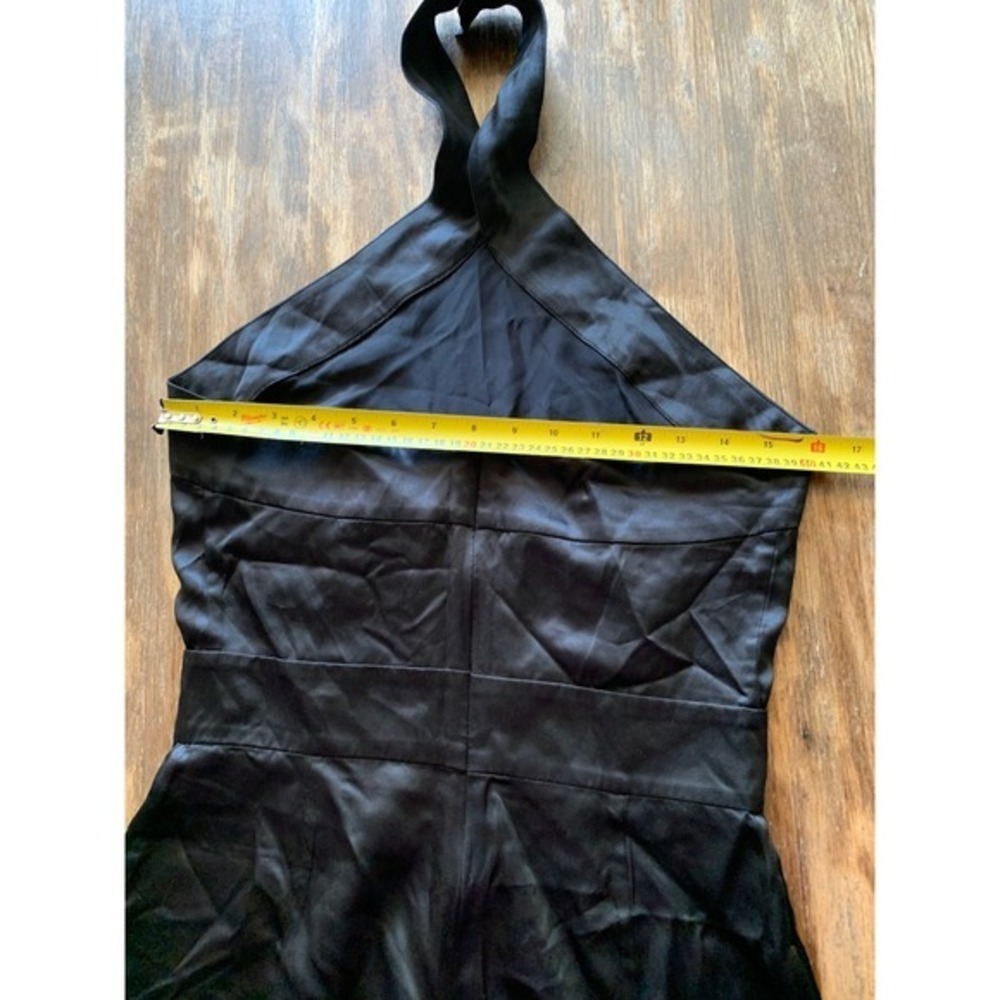Glam Mob Wife Silk Maison Black Halter  Jumpsuit Elegant Evening Chic -S - Picture 5 of 8